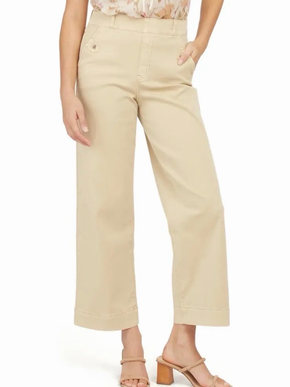 NWT SPANX Stretch Twill Cropped Wide Leg Pants